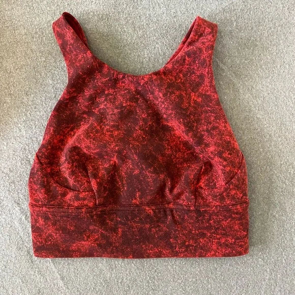 LULULEMON Sz 4 Wunder Train Long Line Med Support Sports Bra Yoga Athleisure $68 - Picture 5 of 12